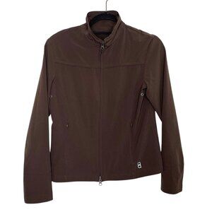 Lucy Womens Brown Full-Zip Jacket Small Polyester Spandex Lightweight Activewear